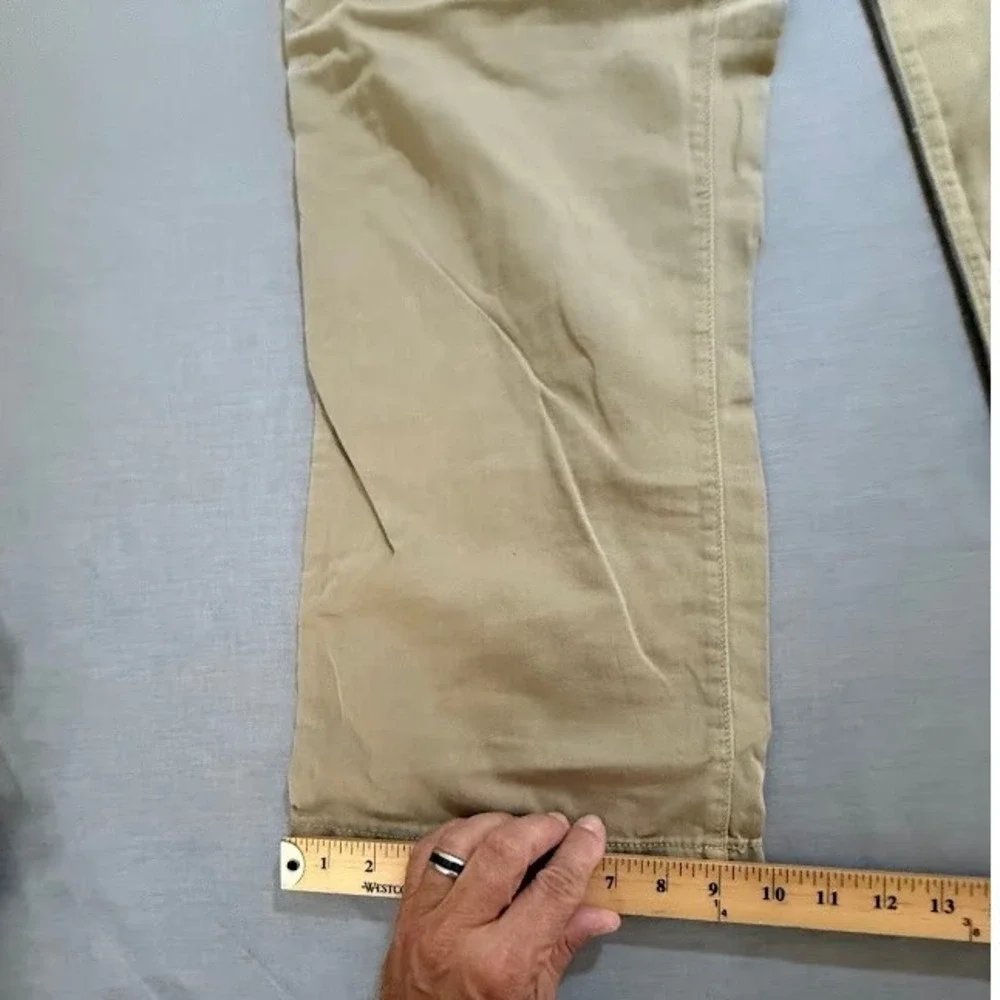 Z Brand Mens Tan Twill Straight Leg Chino Pants‎ Casual Belted Zip 38X32.